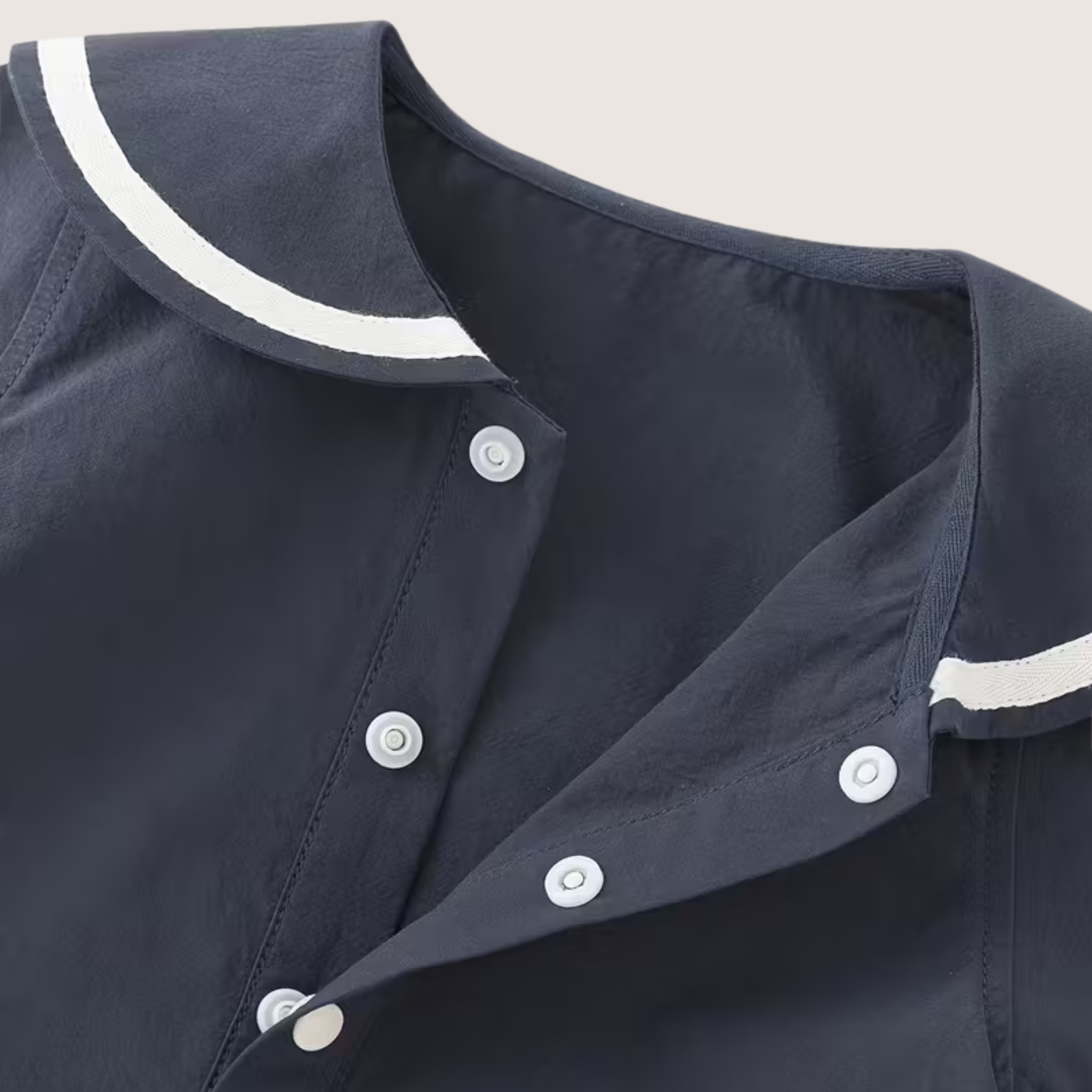 Sailor-Inspired Navy Cotton Romper – Timeless Summer Elegance