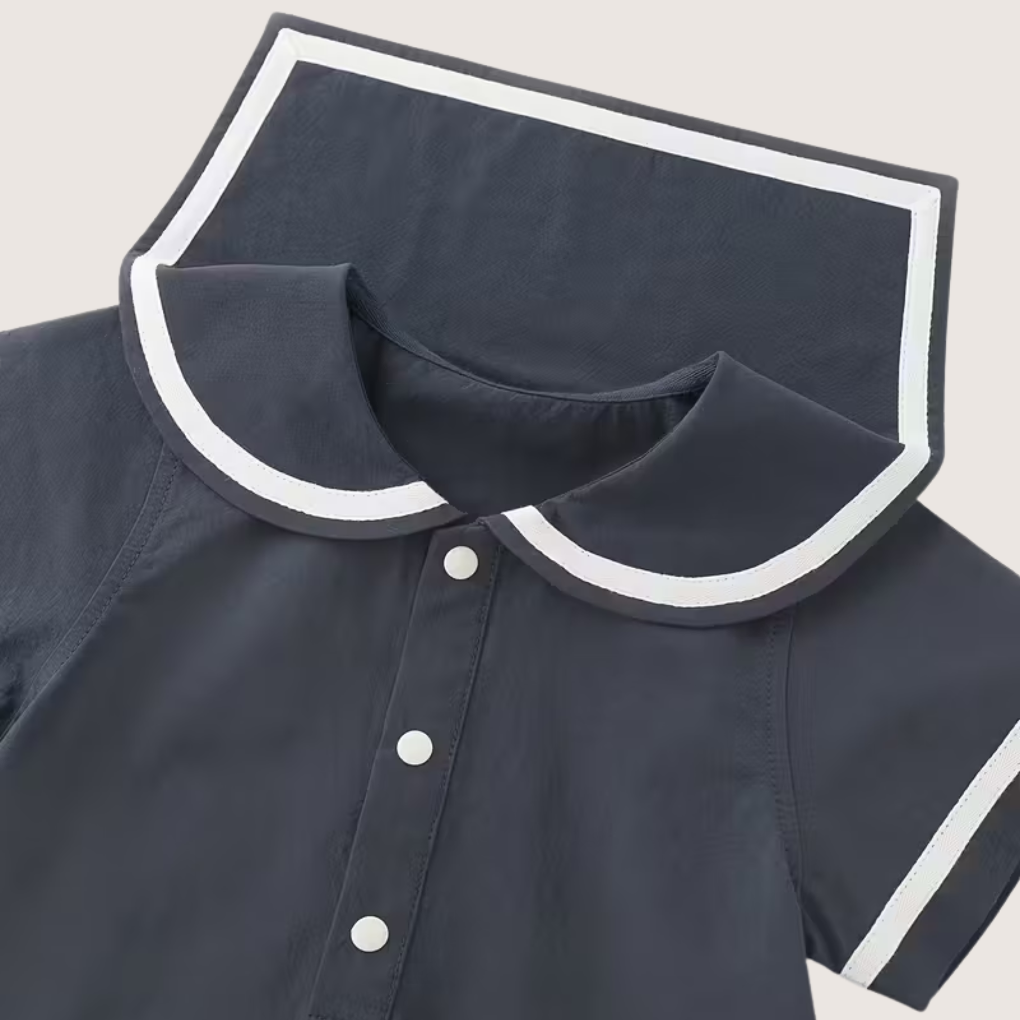Sailor-Inspired Navy Cotton Romper – Timeless Summer Elegance