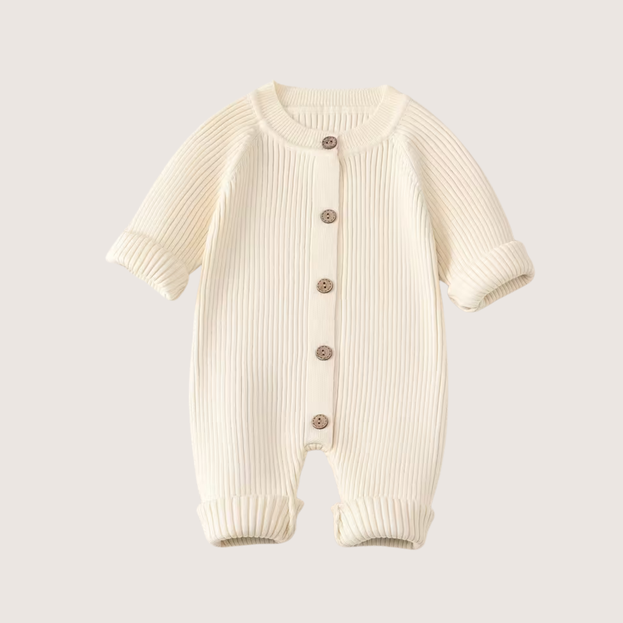 Baby Knit Romper – Soft Long-Sleeve Button Onesie, Winter Outfit for Newborns & Infants - Emilie Bramly