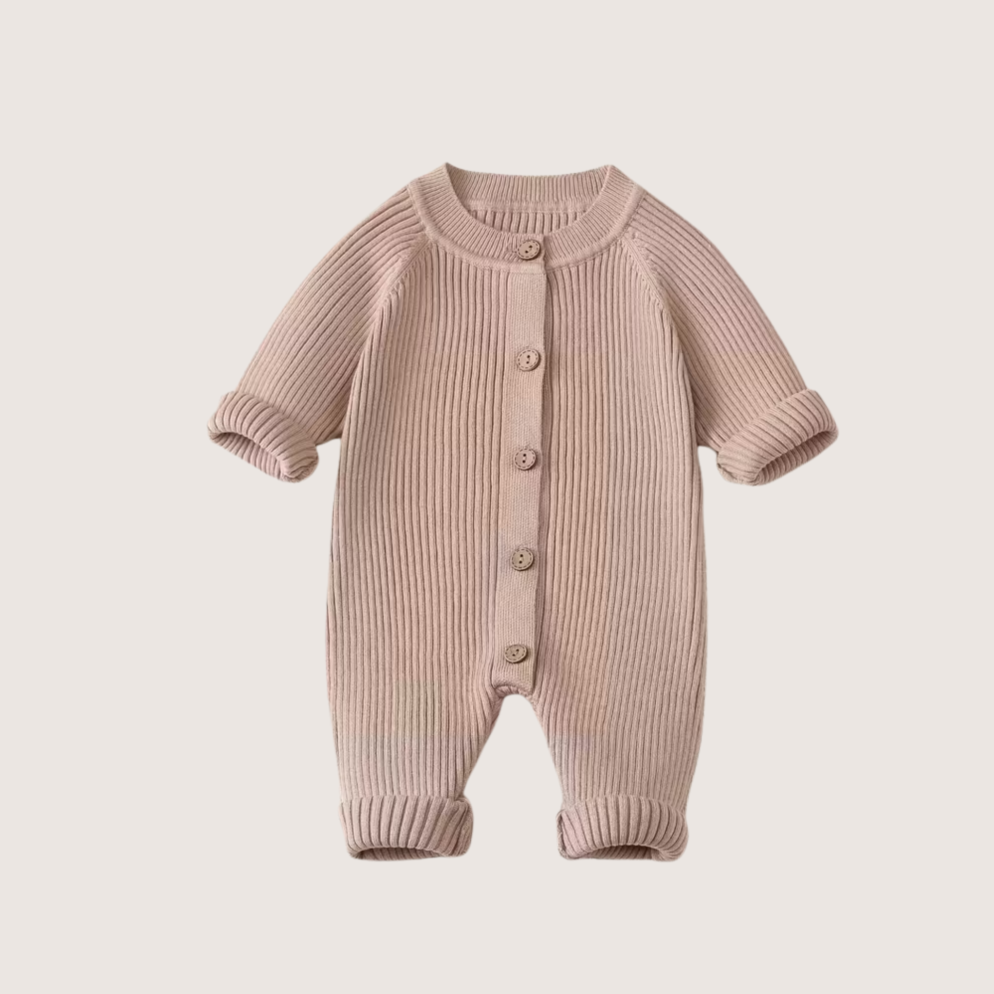 Baby Knit Romper – Soft Long-Sleeve Button Onesie, Winter Outfit for Newborns & Infants - Emilie Bramly