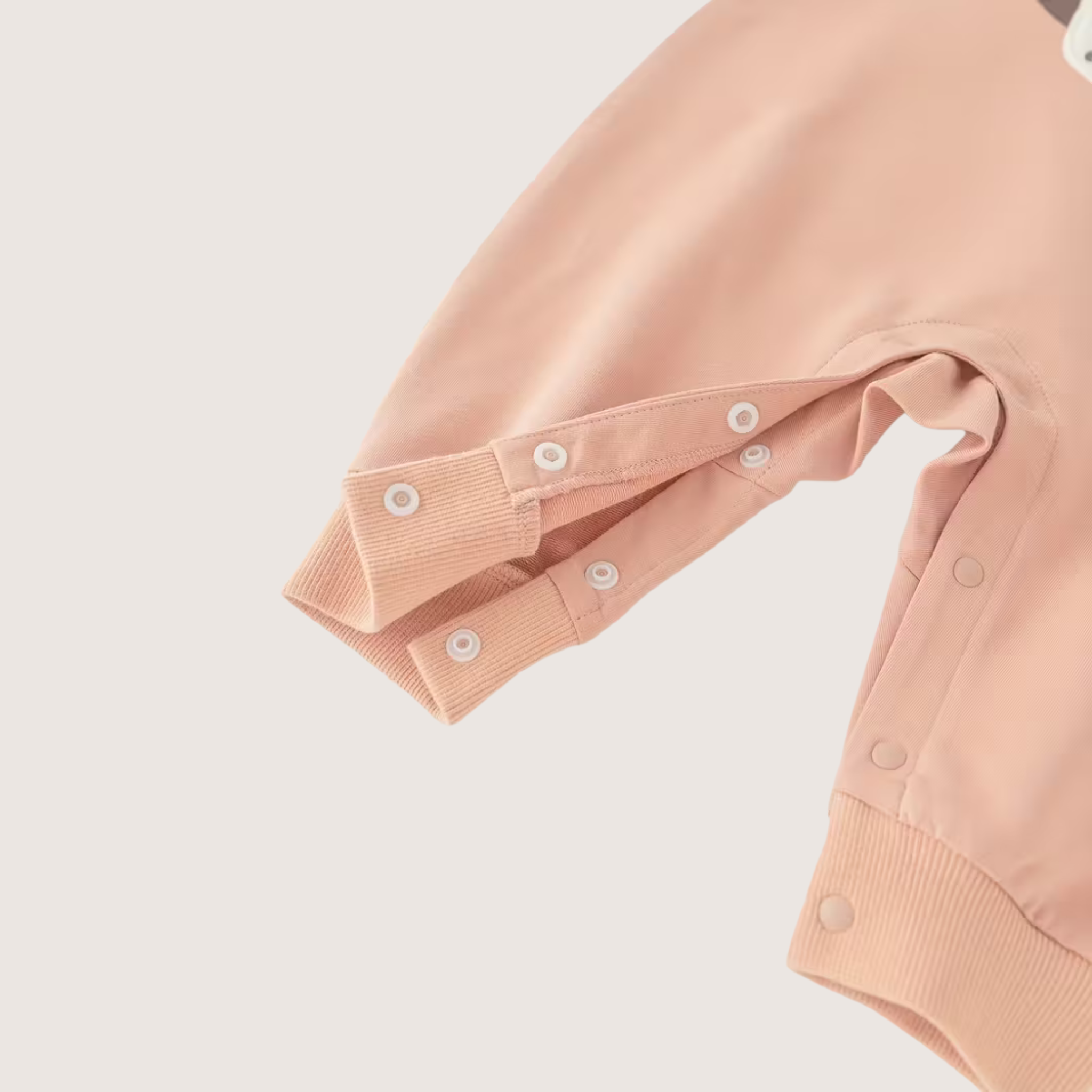 Baby and Toddler Fleece Romper – Soft Long-Sleeve Cow-Print Onesie, Warm Winter Outfit in Light Pink - Emilie Bramly