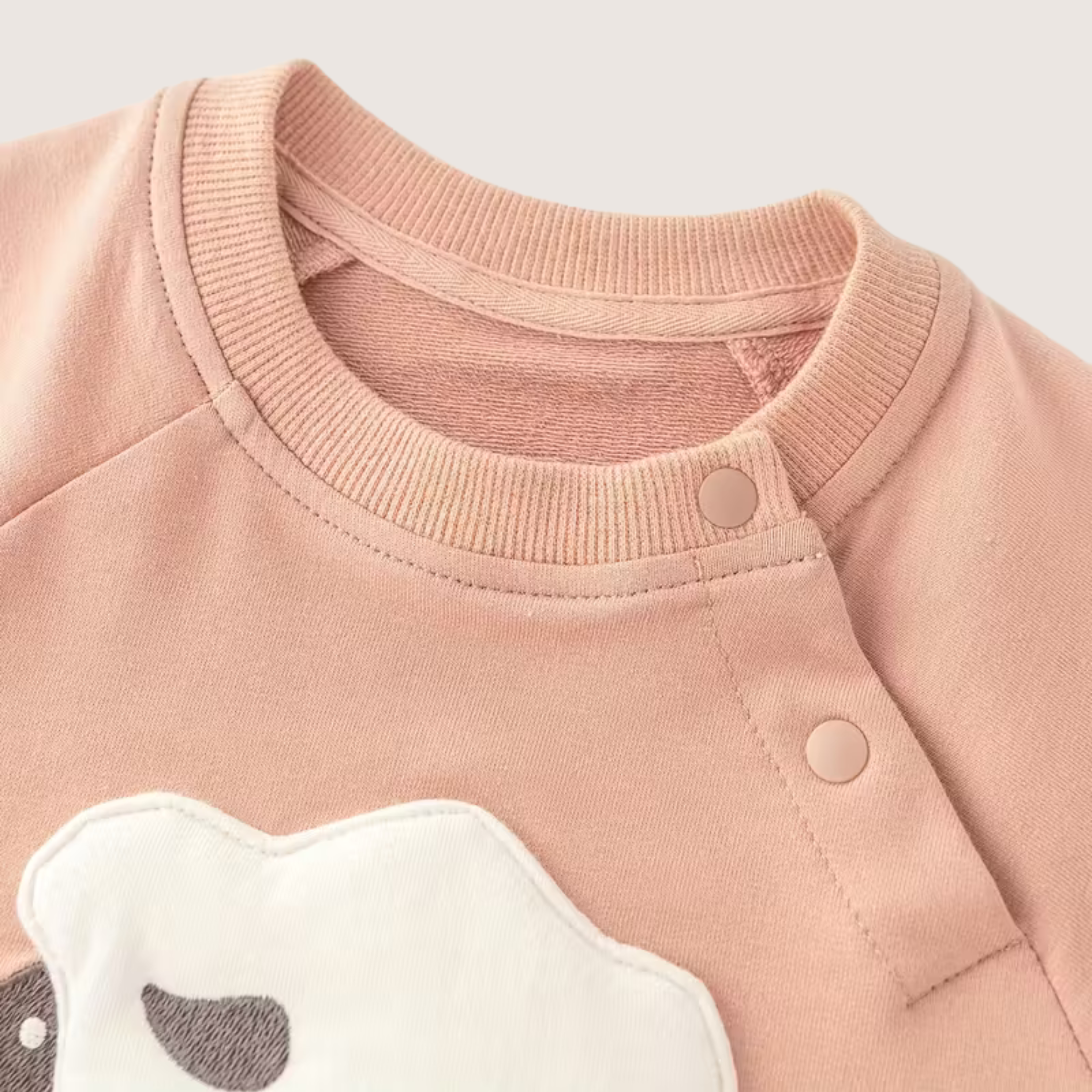 Baby and Toddler Fleece Romper – Soft Long-Sleeve Cow-Print Onesie, Warm Winter Outfit in Light Pink - Emilie Bramly