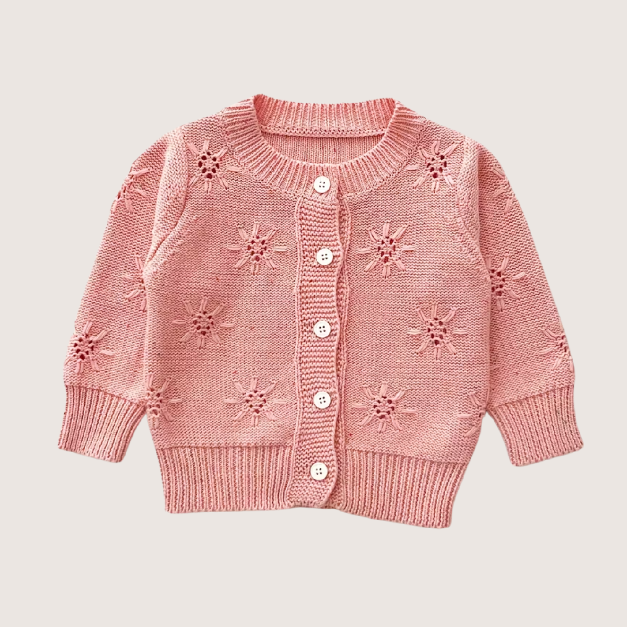 Two-Piece Baby Girl Knit Set – Soft 100% Cotton Sweater & Suspender Pants