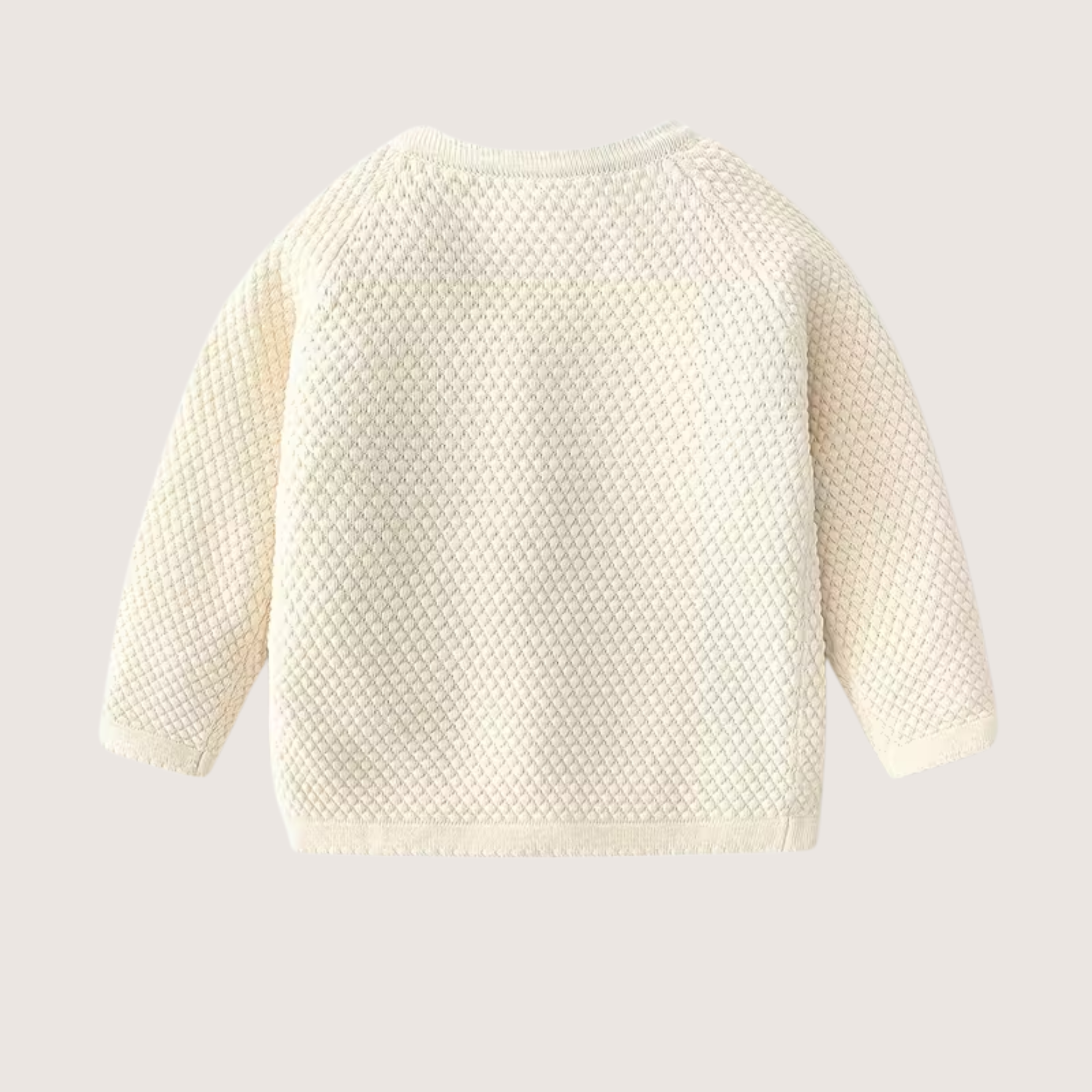 Baby Knitted Two-Piece Set – Cream Cotton Sweater & Pants