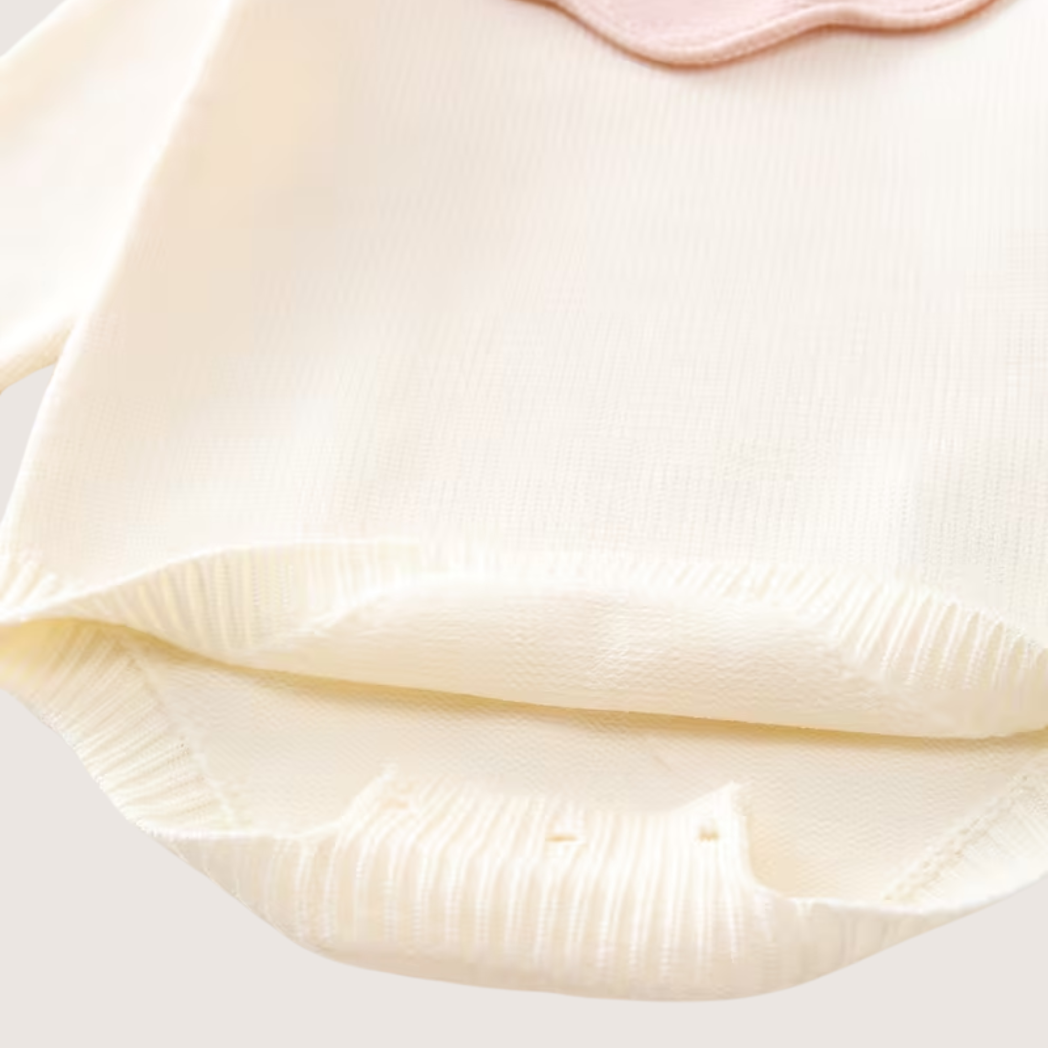 Baby Girl’s French Ruffle Knit Romper – Pink & Cream