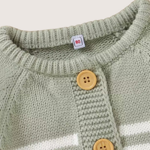 Striped Knit Romper with Contrast Pockets, Soft Winter Essential