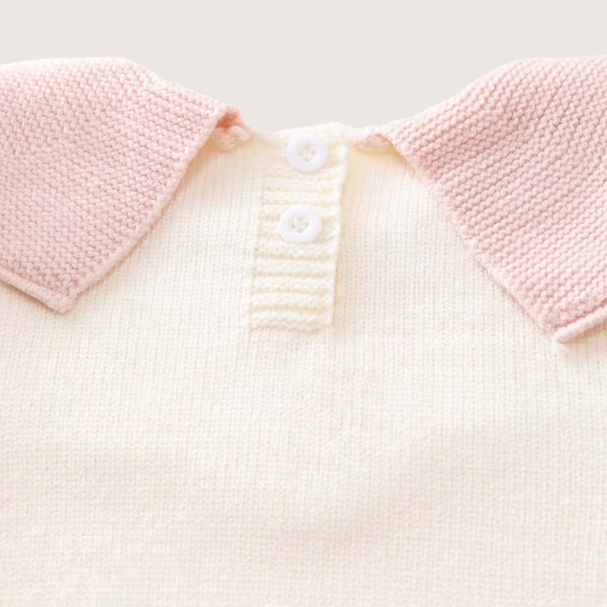 Baby Girl’s French Ruffle Knit Romper – Pink & Cream