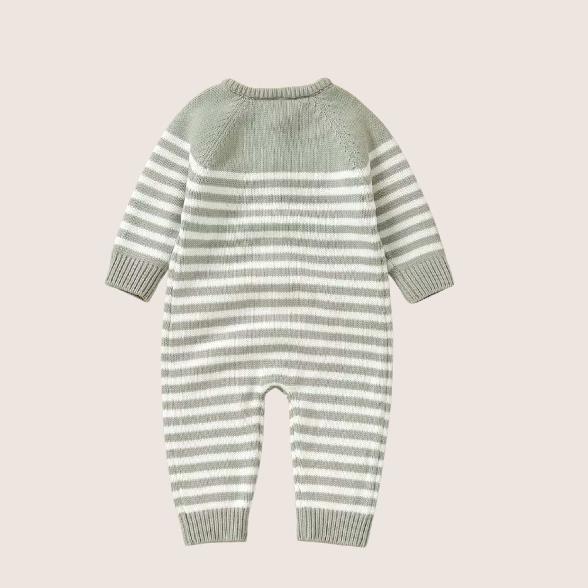 Striped Knit Romper with Contrast Pockets, Soft Winter Essential
