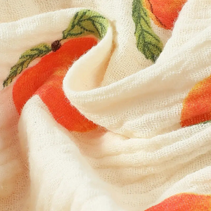 Charming Peach Print Dress Set for Baby Girls – Comfort Meets Style!