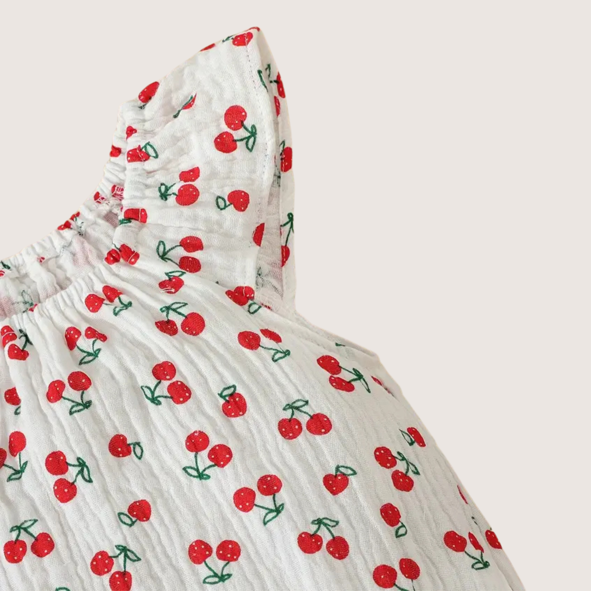 Pack of 2 Baby Girl Summer Rompers – Cherry & Triangle Print