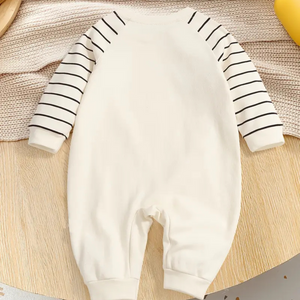 Unisex Newborn Long Sleeve Romper – Striped & Comfy