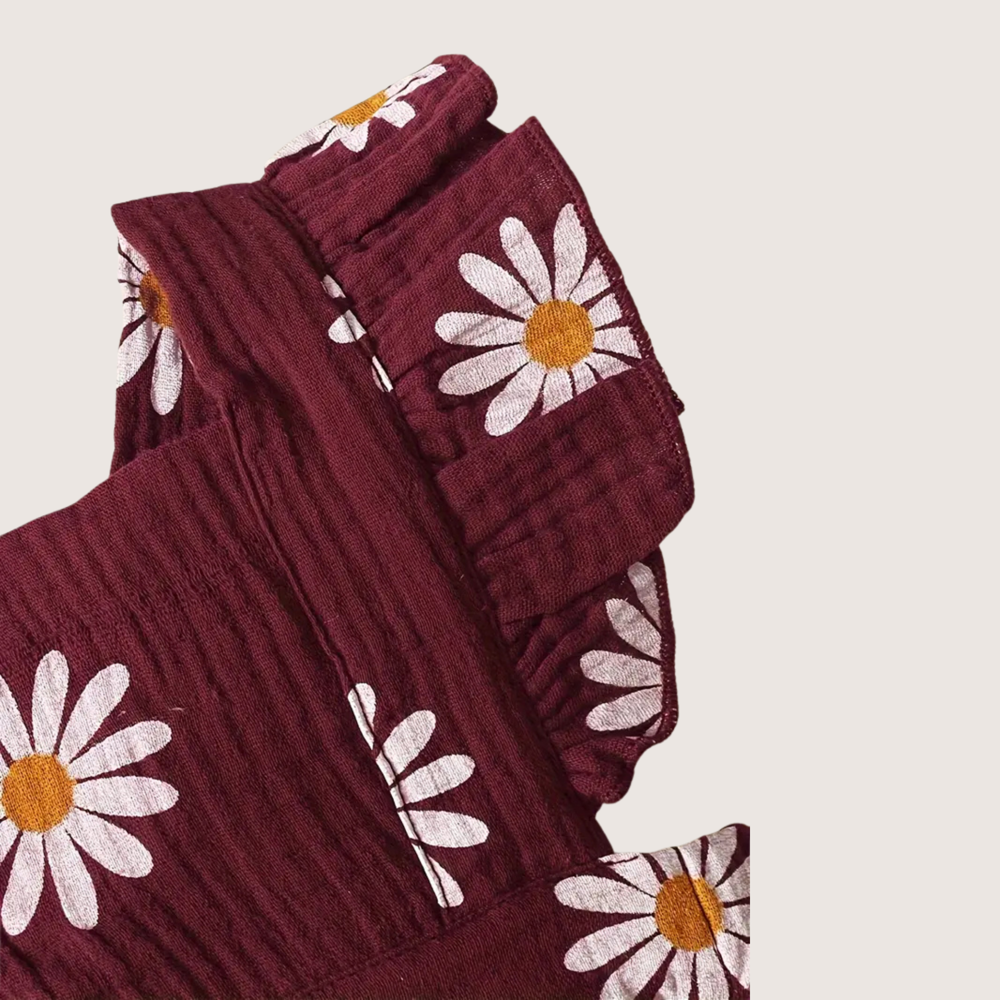 Brown Bark Daisy Romper with Headscarf