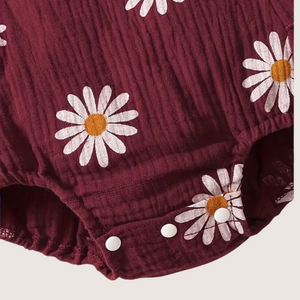 Brown Bark Daisy Romper with Headscarf