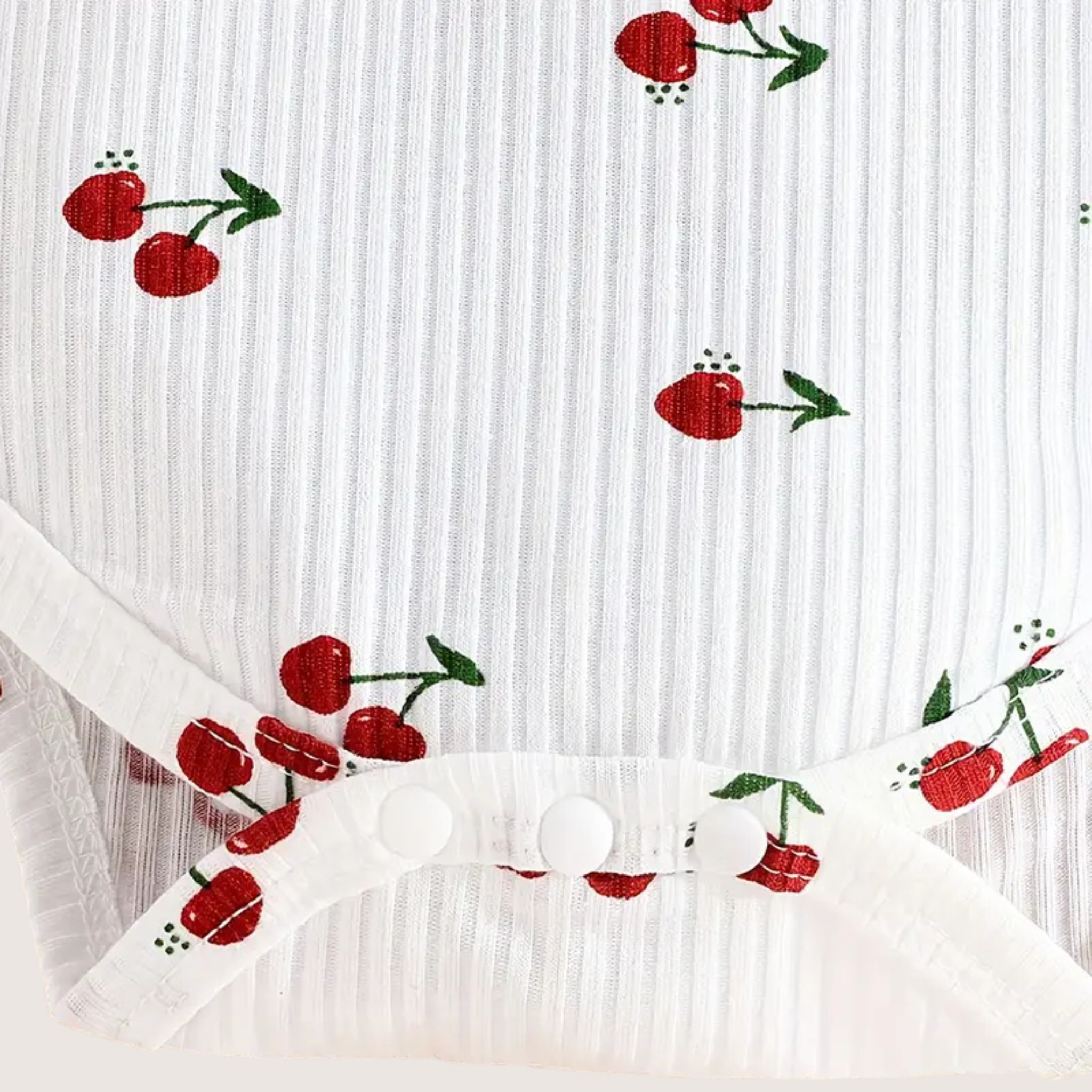 Sweet & Stylish: 2-Piece Girls' Cherry Print Halter Top & Shorts Set