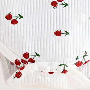 Sweet & Stylish: 2-Piece Girls' Cherry Print Halter Top & Shorts Set