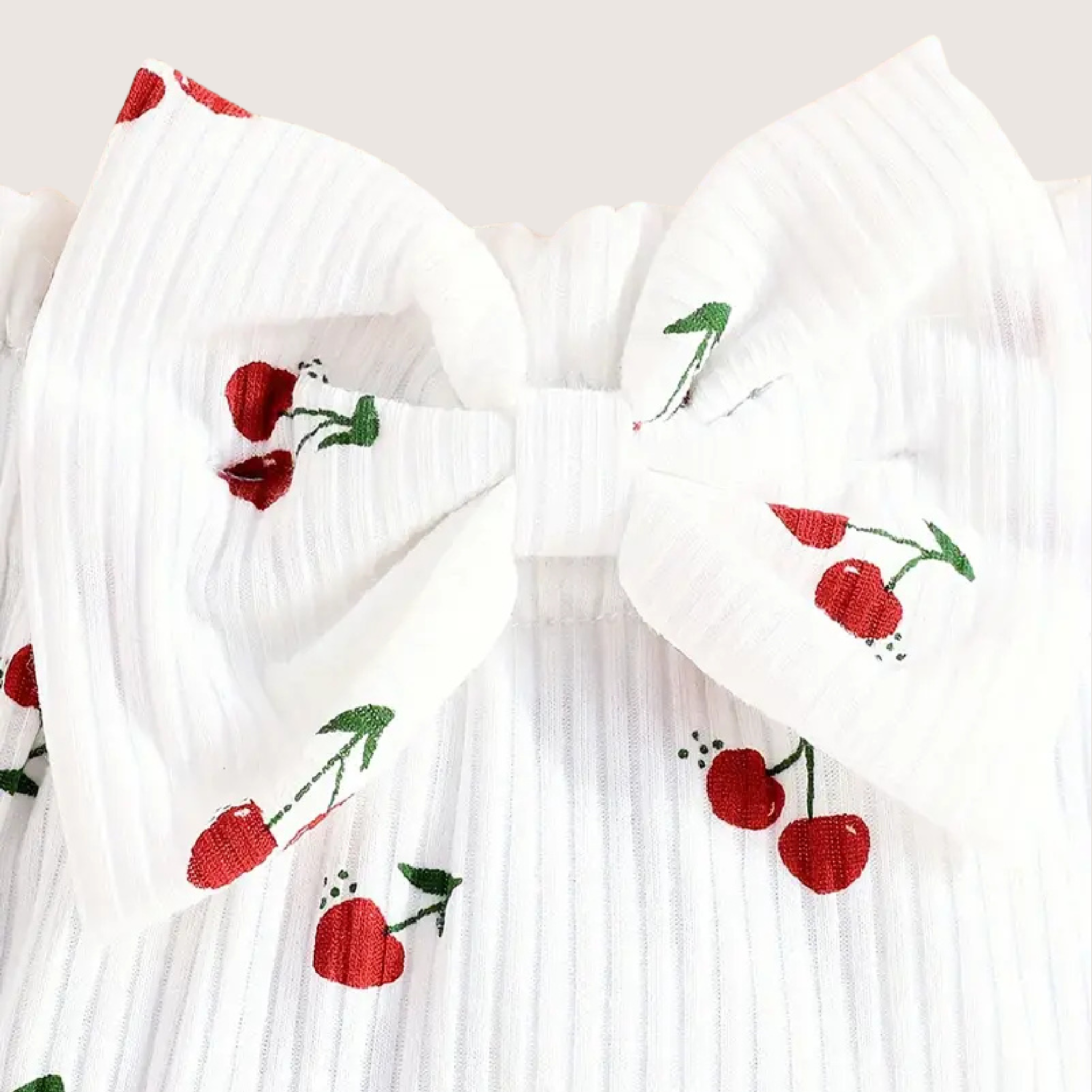 Sweet & Stylish: 2-Piece Girls' Cherry Print Halter Top & Shorts Set