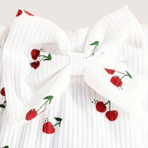 Sweet & Stylish: 2-Piece Girls' Cherry Print Halter Top & Shorts Set