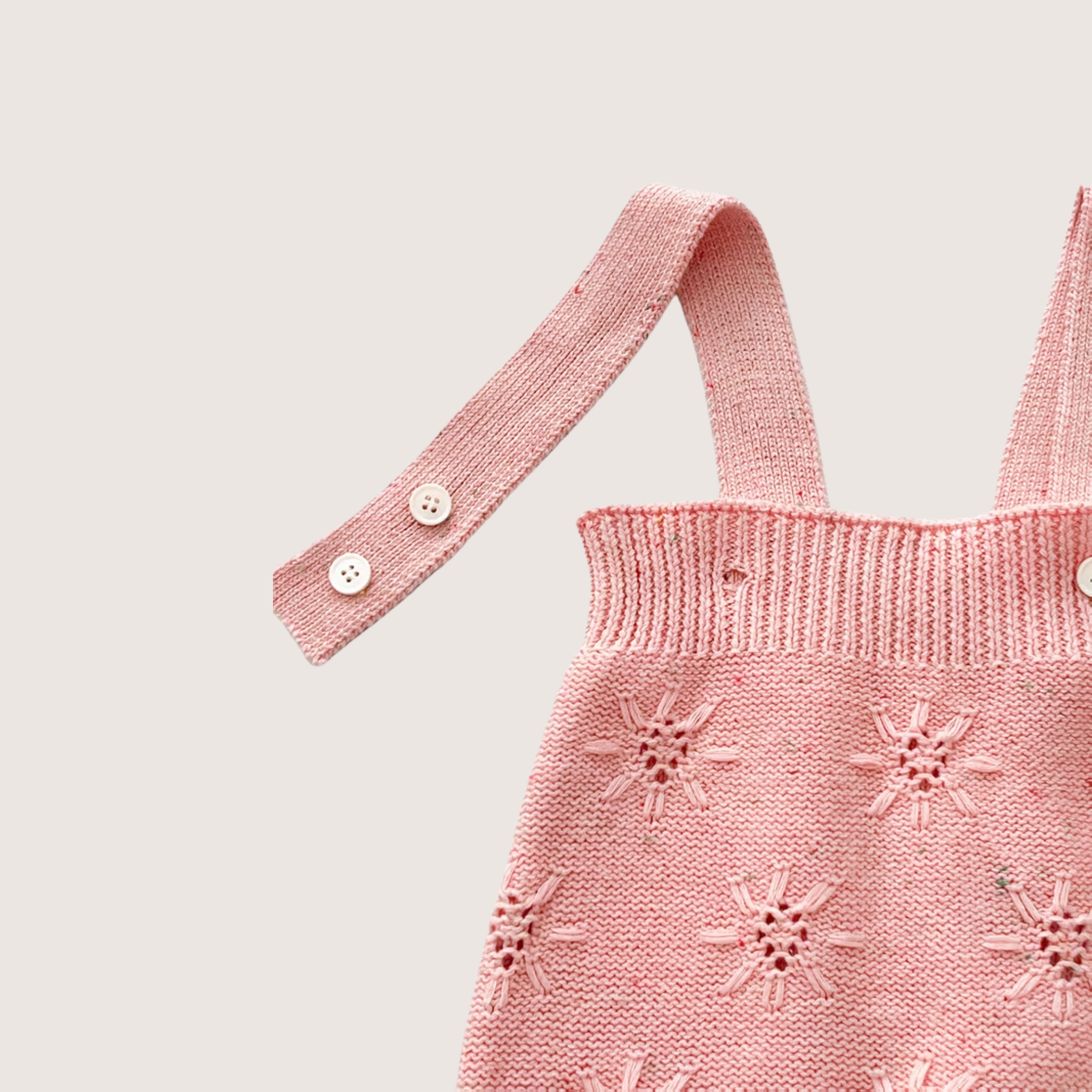 Two-Piece Baby Girl Knit Set – Soft 100% Cotton Sweater & Suspender Pants