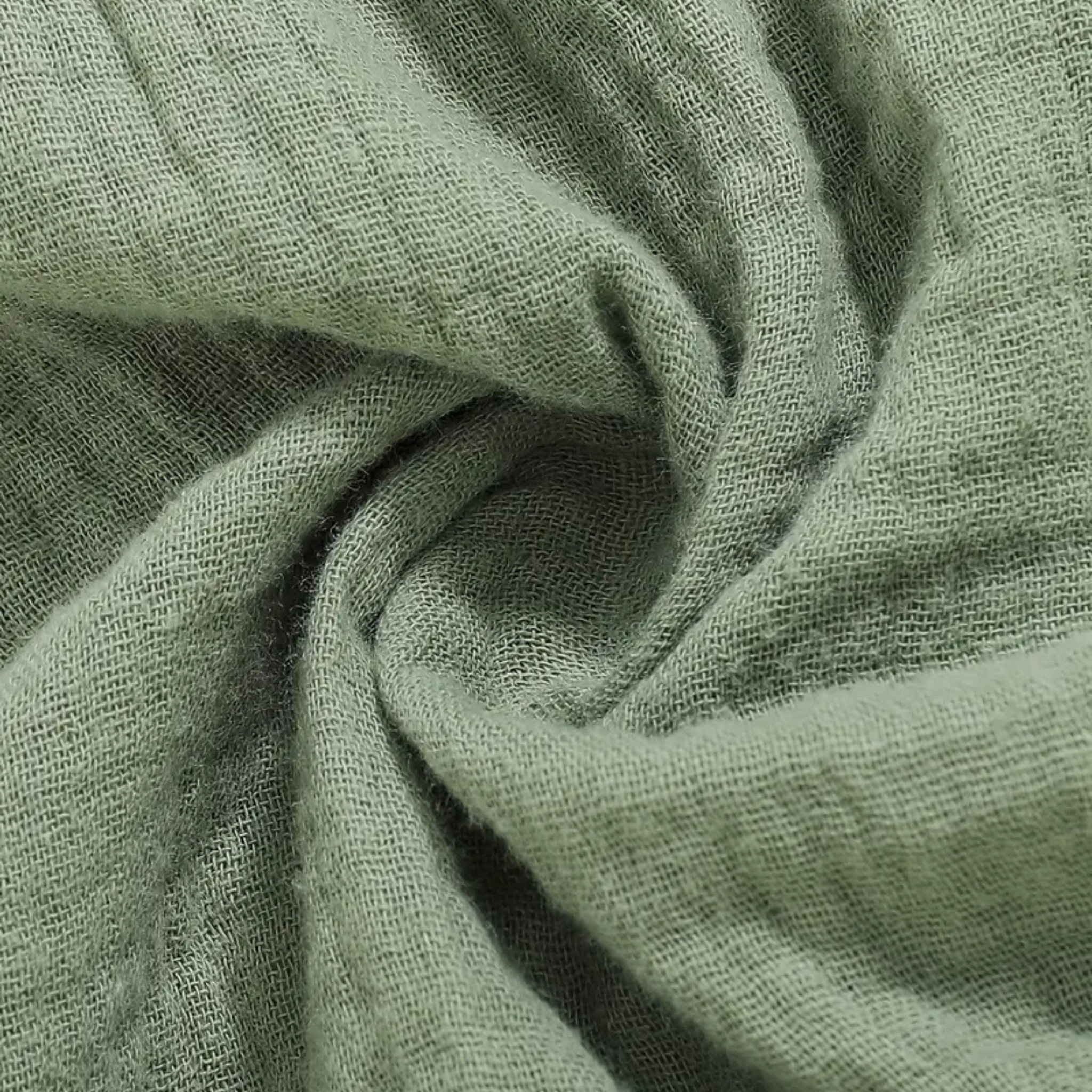 Soft 100% cotton fabric detail of olive green baby romper 