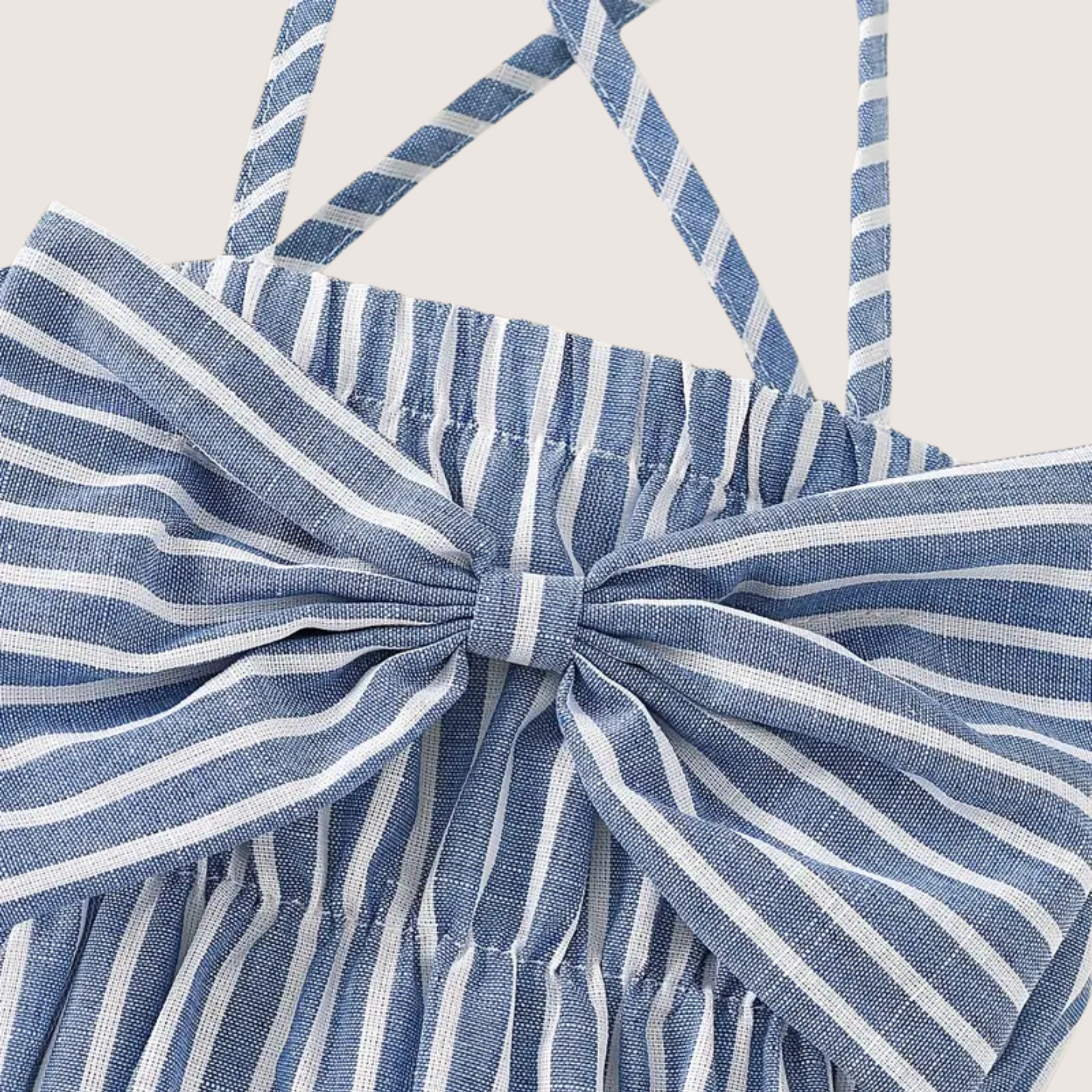 Baby Girl Striped Romper with Bow & Matching Headband – Summer Outfit for Infants & Toddlers